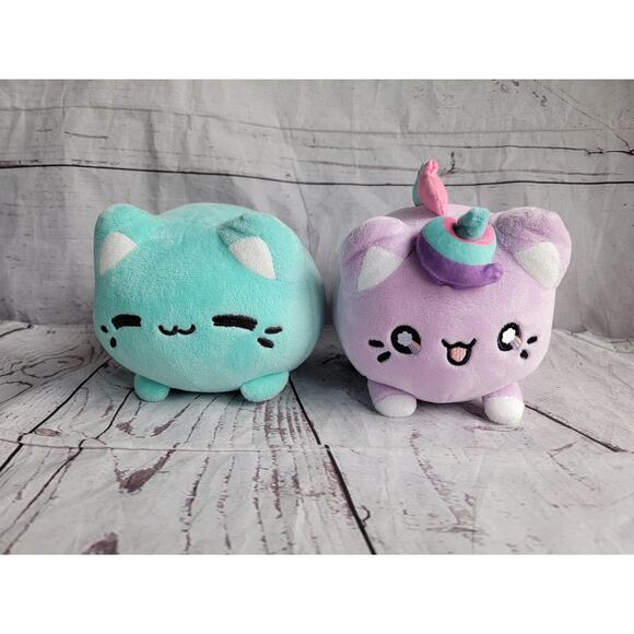 Aurora World Tasty Peach Meowchi Mint Teal Cat Purple Unicorn Cat 7in Plush - Picture 1 of 10